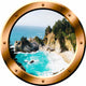 VWAQ 3D Beach View Wall Decal, 24" Diameter