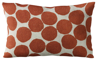 Plutus Red Beige Tomato Dot Luxury Throw Pillow, 20"x26"