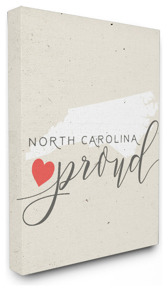 North Carolina Proud, 24x30, Stretched Canvas Wall Art