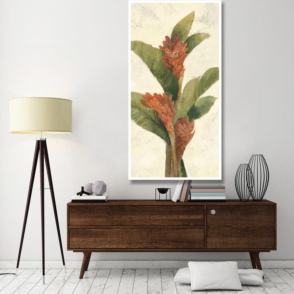 "Ginger Blossom on White" Digital Paper Print by Albena Hristova, 38"x74"