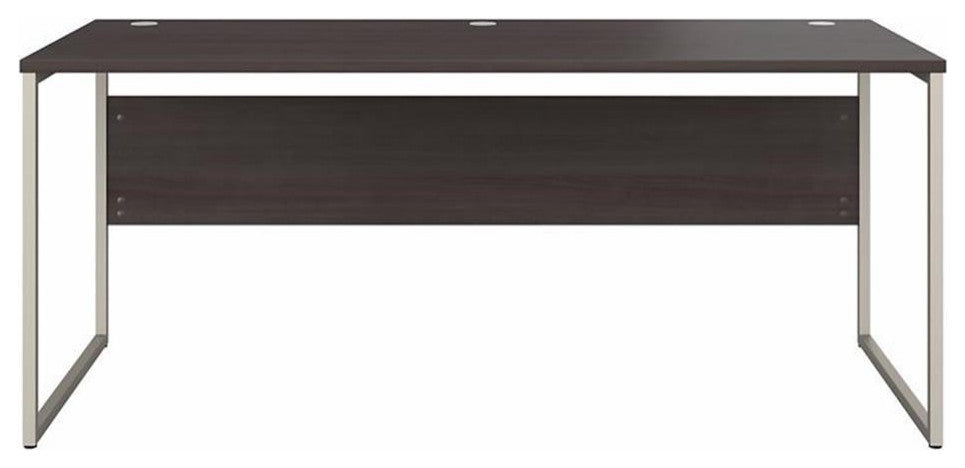 Pemberly Row 72W x 30D Computer Table Desk in Storm Gray - Engineered Wood