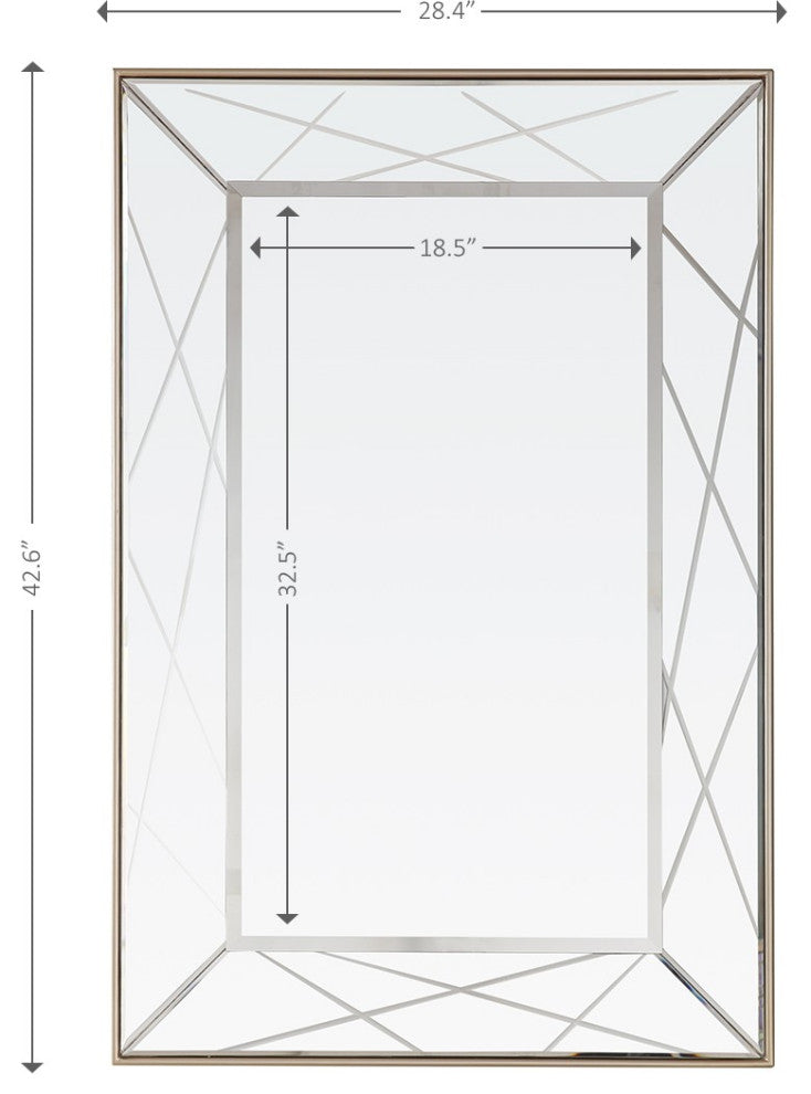 Champagne Finish Wall Mirror