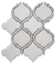 Thassos White Marble Arabesque Baroque Lantern Waterjet Tile Honed, 1 sheet