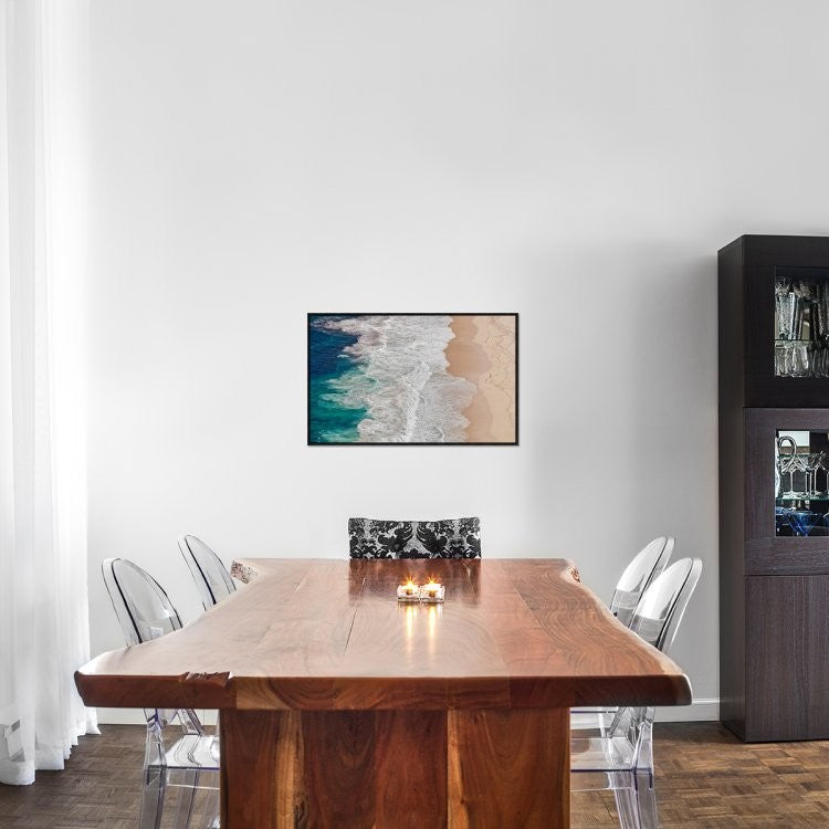 "Where The Ocean Ends" Framed Canvas Giclee by Andreas Feldtkeller, 31x19"
