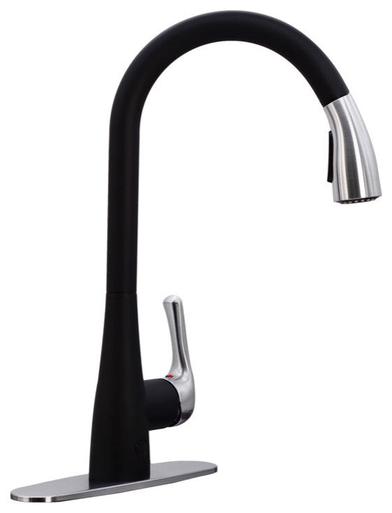 Kitchen Dual Sensor Automatic Touch Controlled Faucet, Black/SS