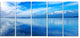 "Sunset Blue Panoramic Landscape" Landscape Wall Art Print, 5 Panels, 60"x28"