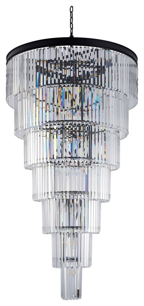 Bethel International RD14CUS-36 34-Light Chandelier, Black