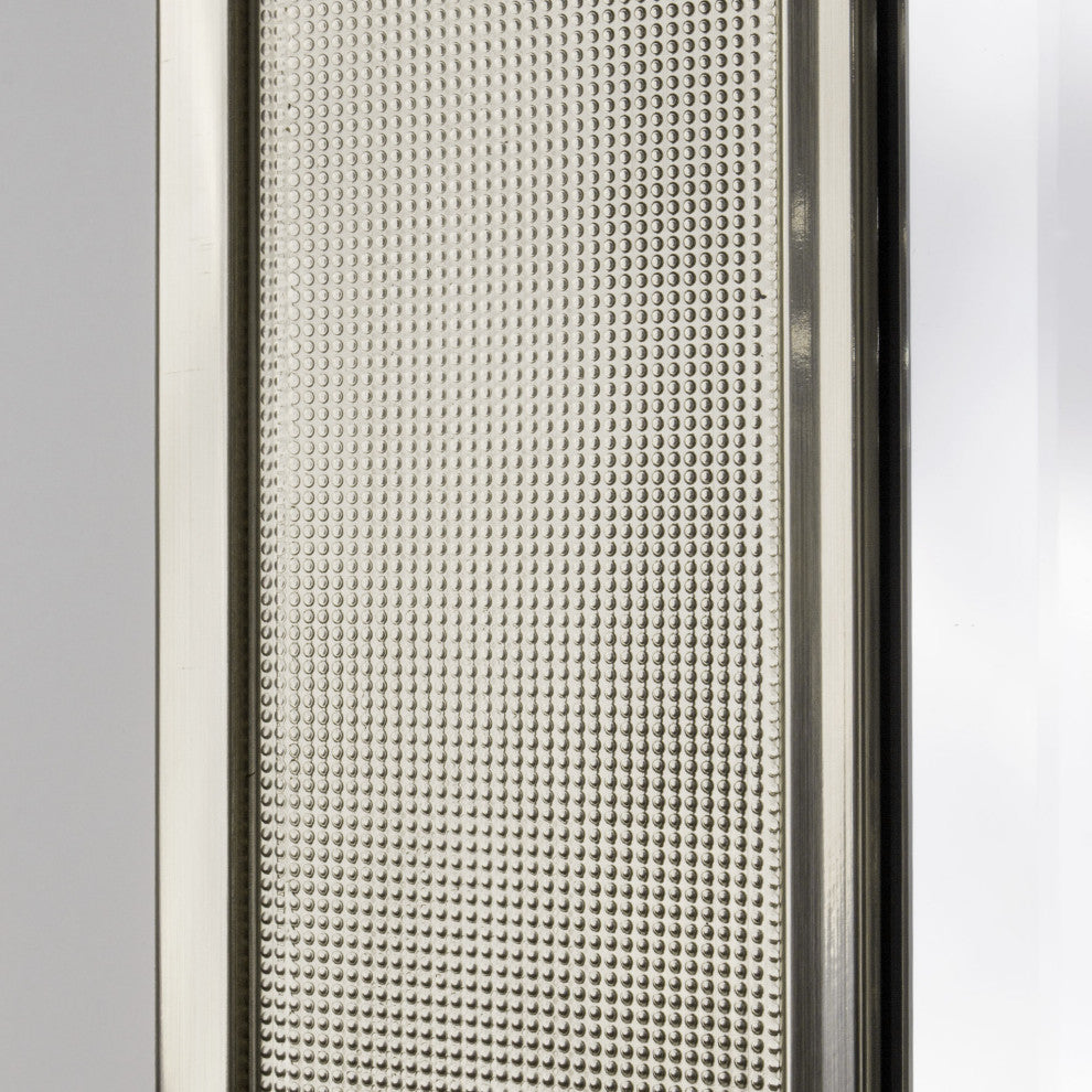 Head West Brushed Nickel Pave Textured Framed Wall Mirror - 25" x 31"
