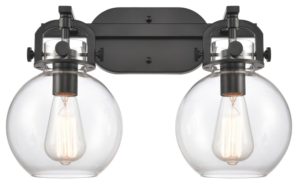 Innovations Lighting 410-2W-BK-7CL-LED Sphere 2 Light 17" Bath Vanity Light