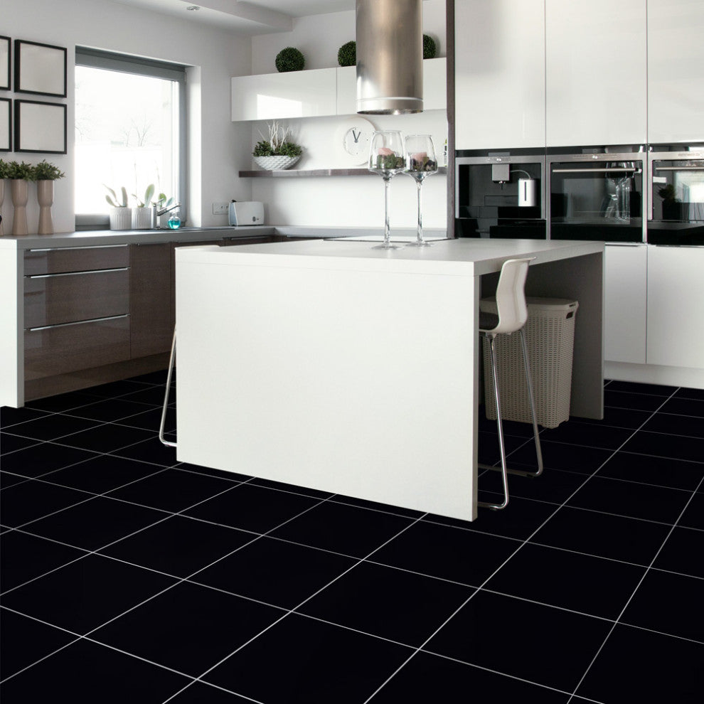 Klavier Matte Black Porcelain Floor and Wall Tile