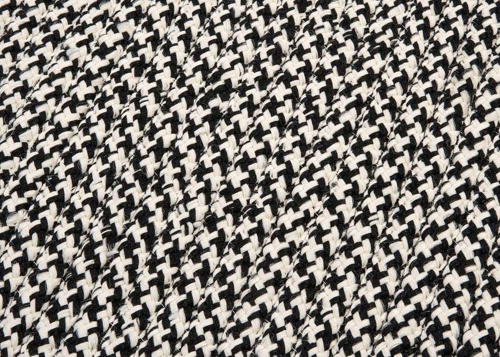 Outdoor Houndstooth Tweed OT49 Black Indoor/Outdoor Area Rug, Rectangular 2'x6'