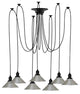 Industrial Nickel Shade Pendant Light Chandelier