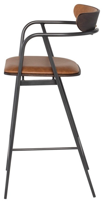Gianni Desert Leather Counter Stool