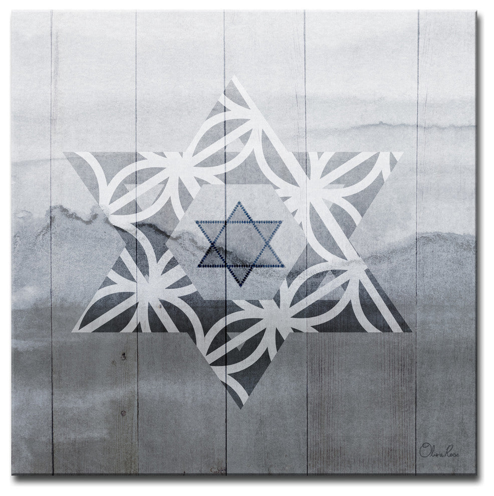 Ready2HangArt Inspirational 'Star of David VI' Wrapped Canvas Wall ArtH59