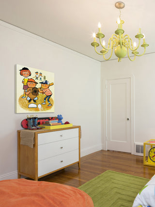 "Baseball Team" Painting Print on Canvas by Curtis