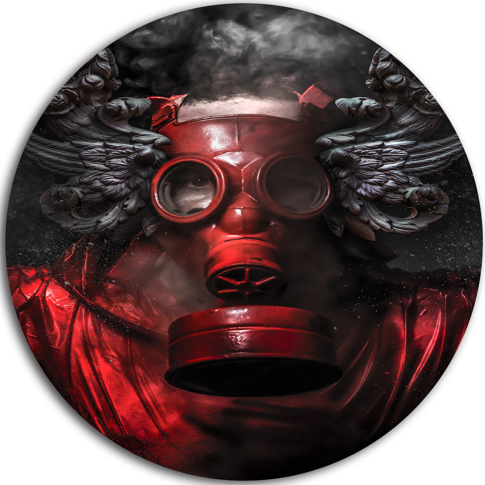 Nuclear Attack, Contemporary Round Wall Art, 23"