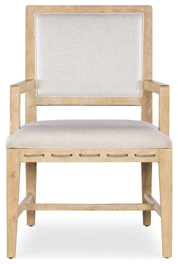 Retreat Cane Back Fabric Upholstered Arm Chair in Beige by Hooker Furniture