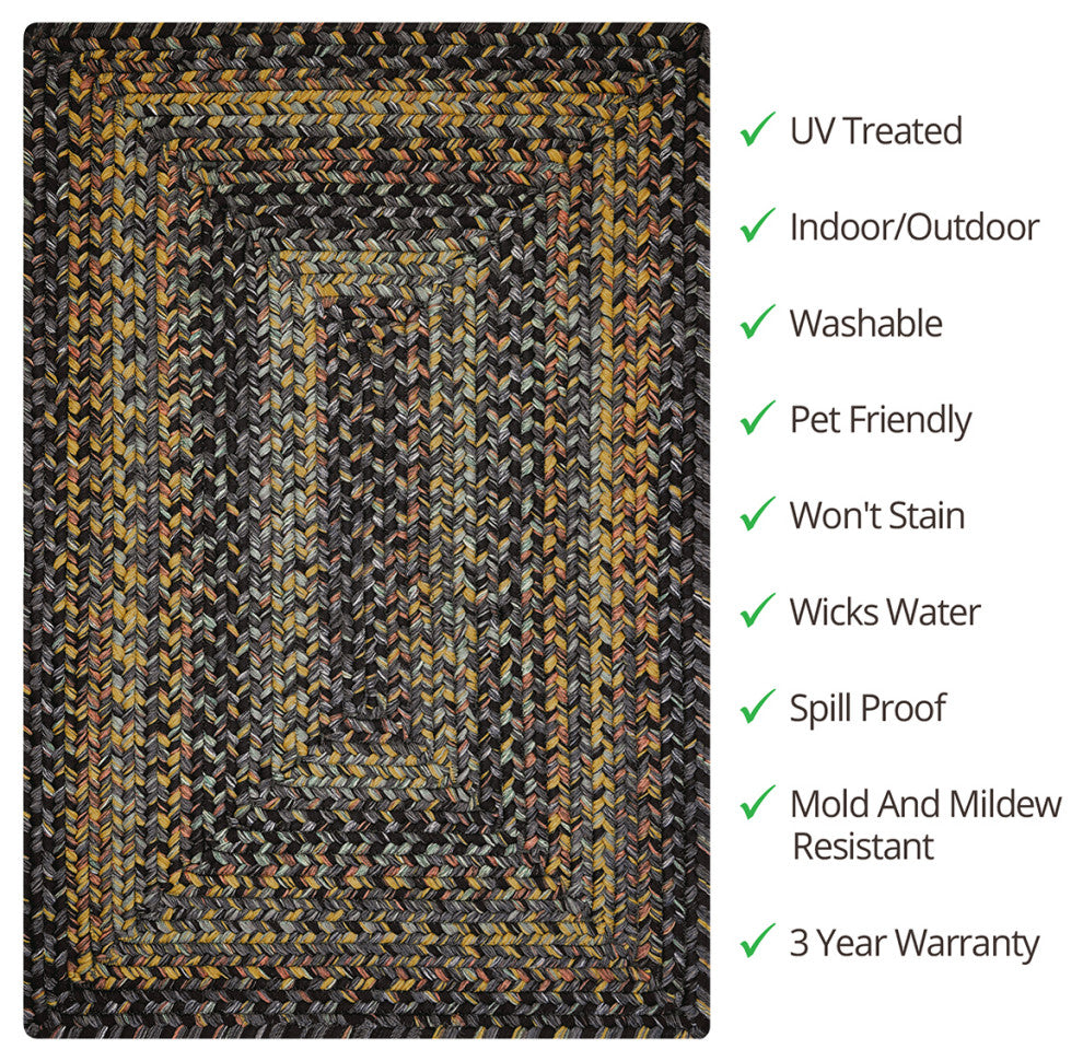 Homespice Decor Black Forest Indoor/Outdoor Braided Rug 20"x30" Rectangular