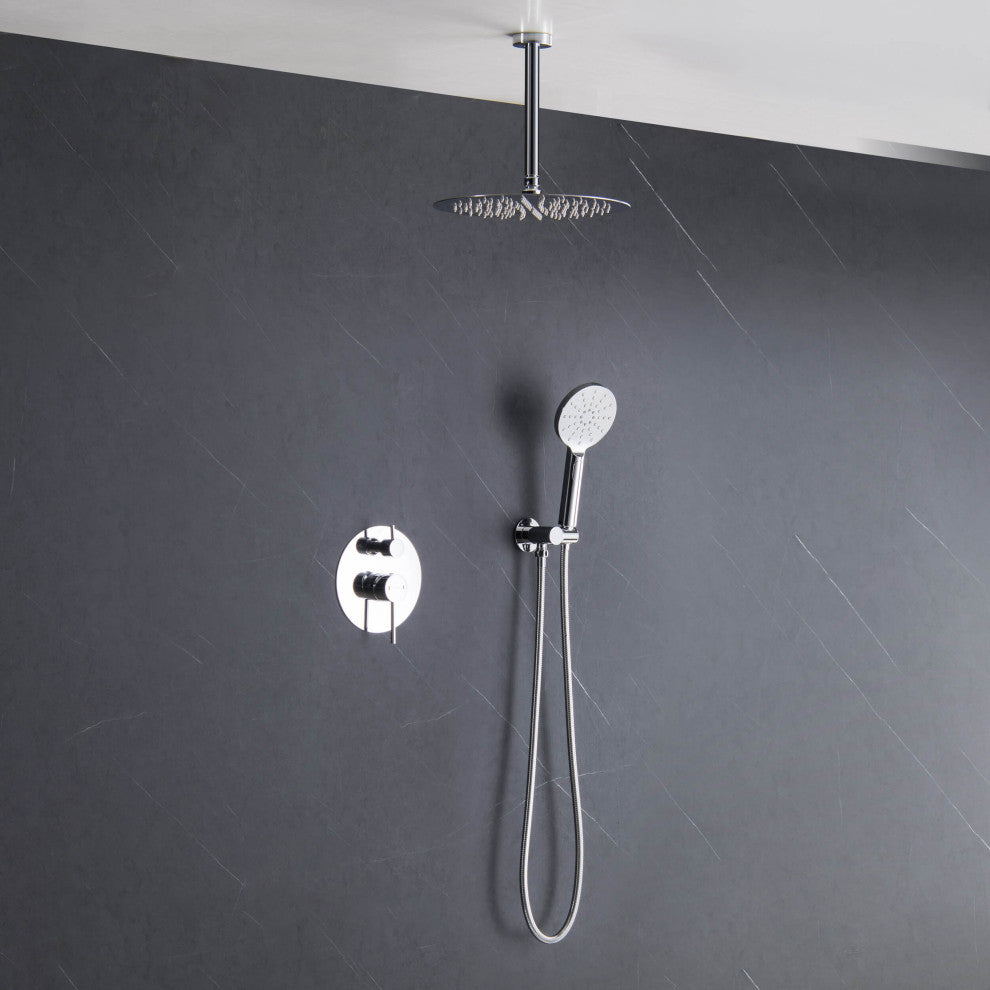 Ceiling Mounted 2-Function Shower System, Rough, Valve, Chrome