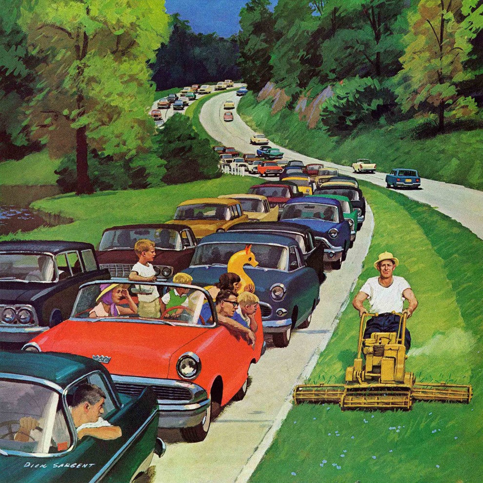 "The Lawn Mower" Painting Print on Wrapped Canvas