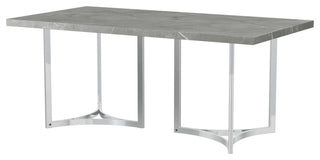 Sterling 72" Rectangular Dining Table Grey Faux Marble