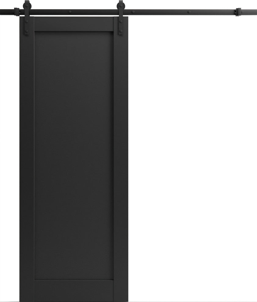 Barn Door 42 x 80, Quadro 4111 Matte Black, 8ft