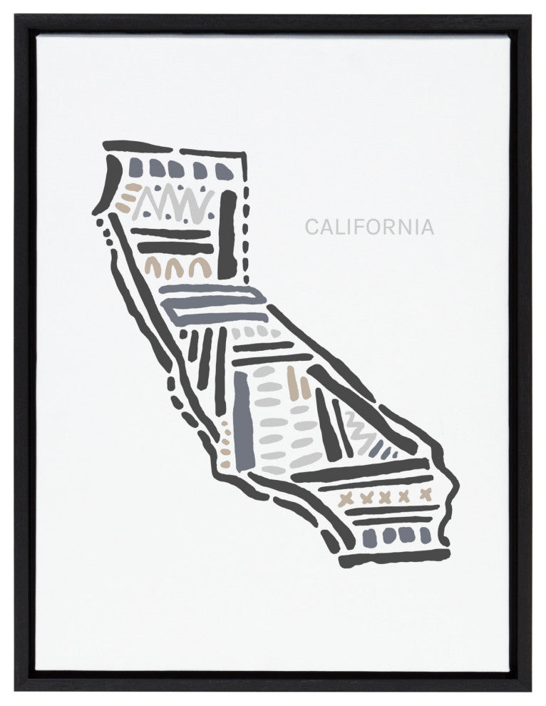 Sylvie California Framed Canvas By Statement Goods, Black 18x24