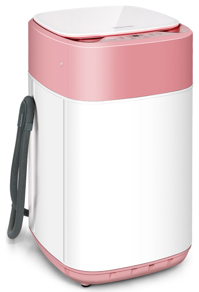 Costway 8lbs Portable Fully Automatic Washing Machine W/ Drain Pump Pink