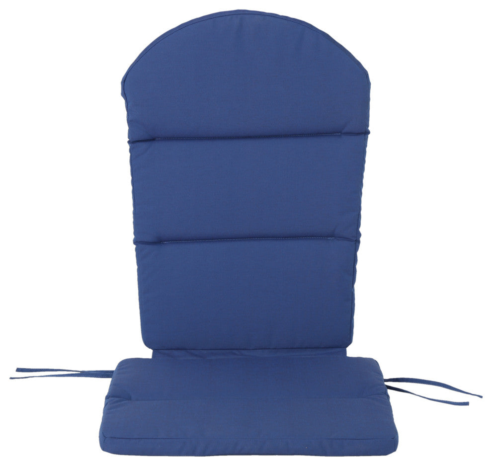 Malibu Outdoor Acacia Folding Adirondack Chairs and Cushion, Set of 4, Navy Blue