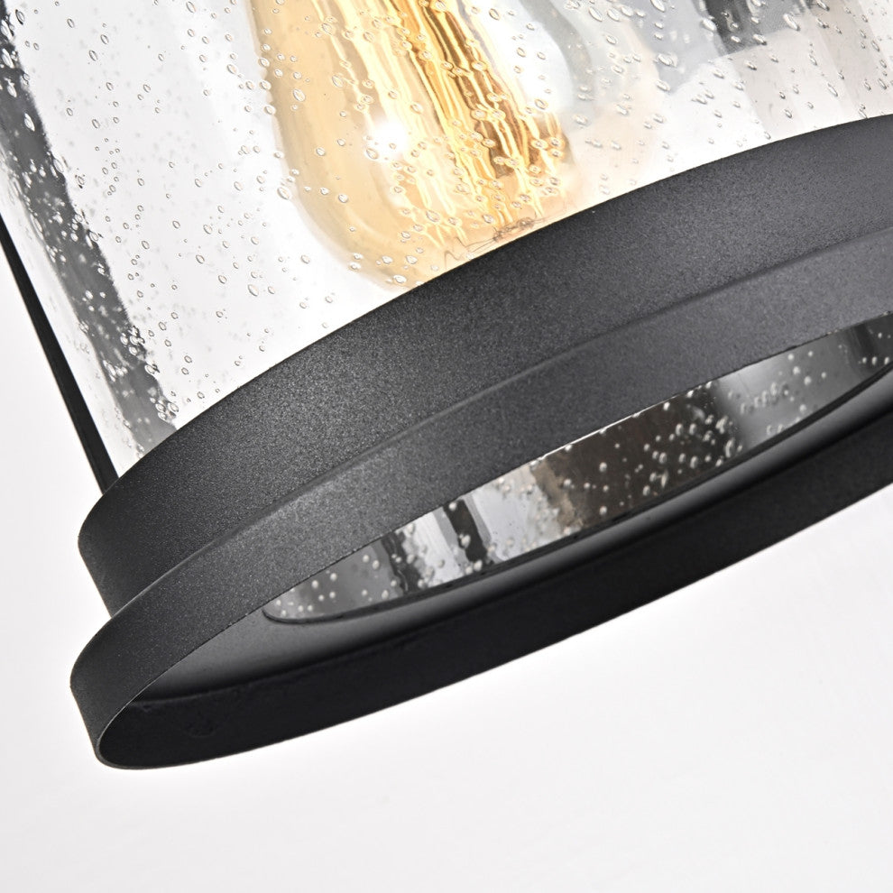 Mark Transitional 1 Light Textured Black Outdoor Wall Sconce 14" Height