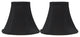 Silk Bell Chandelier Lamp Shade, 3x6x5", Black, Set of 2