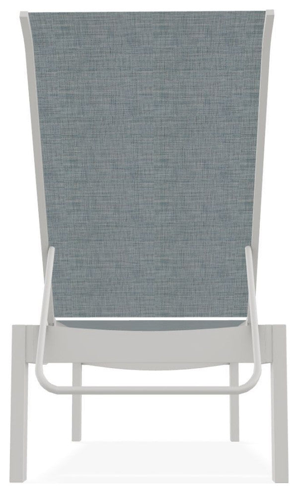 Leeward Sling Stackable Outdoor Chaise Lounge, Charm/Snow