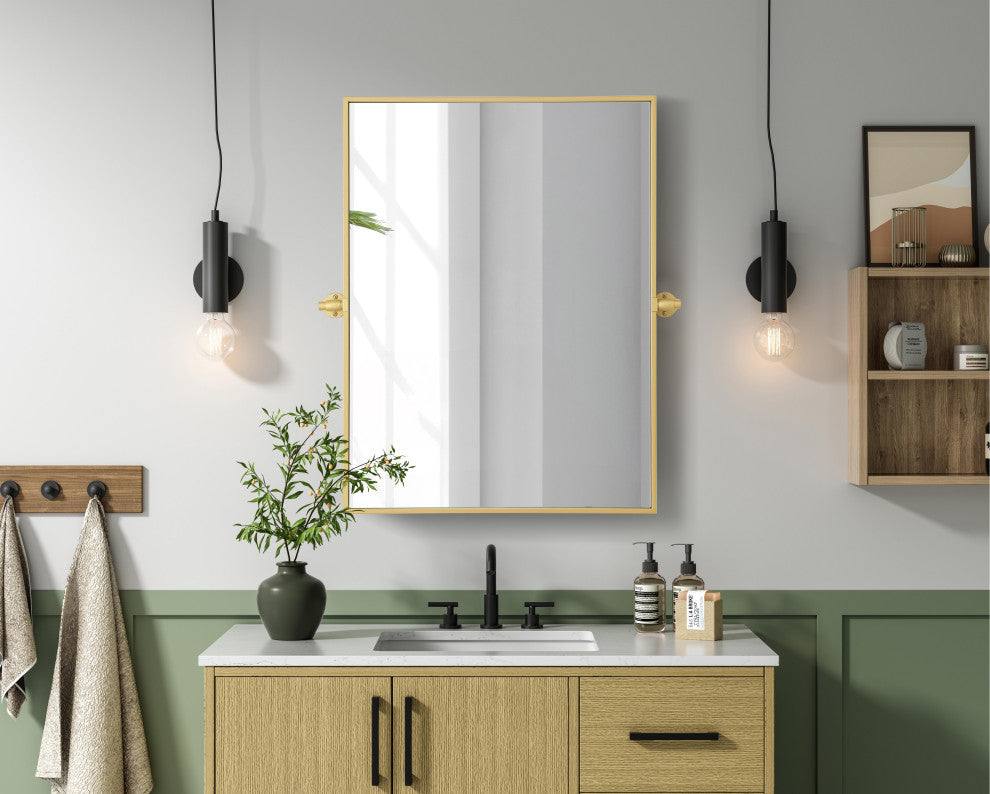 Home Living 24x32 Pivot Mirror, Brass