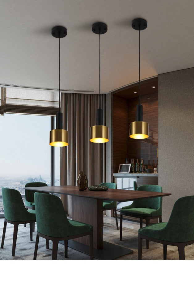 Modern Mini Pendant Light Island torch hanging light with Gold and Black finish