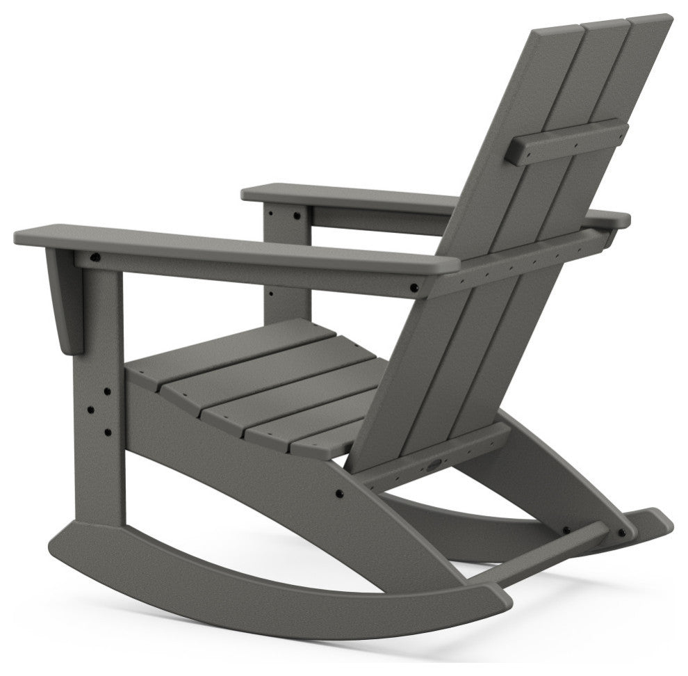 POLYWOOD Modern Adirondack Rocking Chair, Black