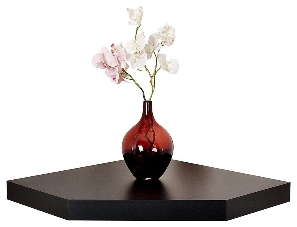 Chicago Wall Floating Corner Shelf, Black