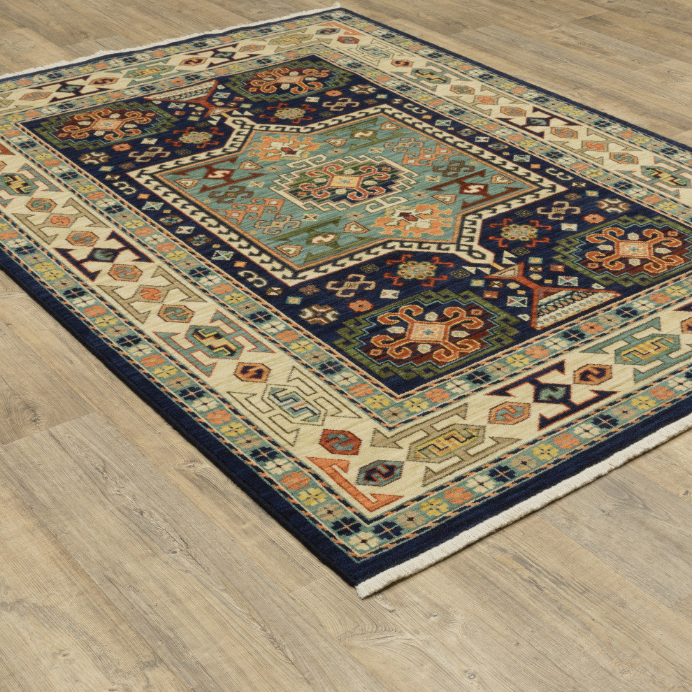 Oriental Weavers Lilihan Indoor Rug Blue/ Ivory 6'7" X 9'6"