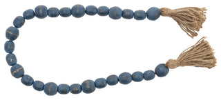 Wood, 25" Bead Garland, Blue
