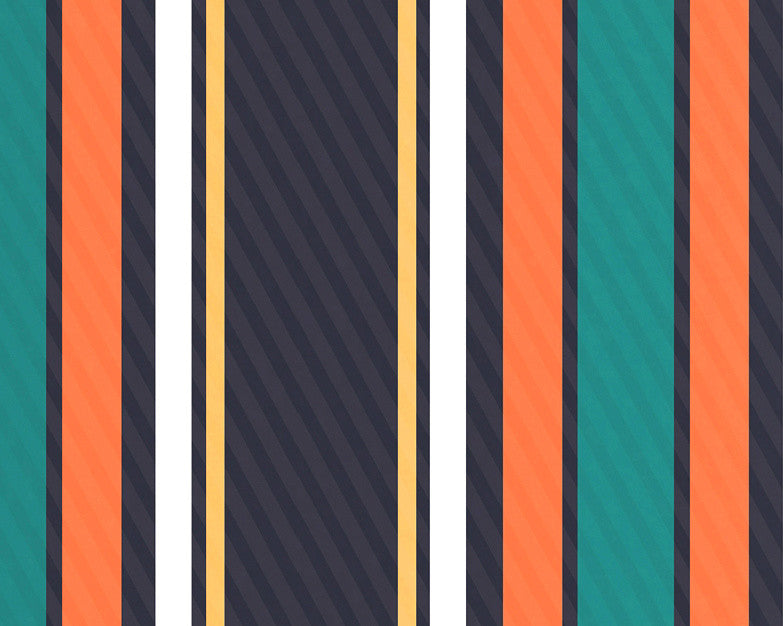 Multi-Stripe, Stripe Print Hand Towel, Orange