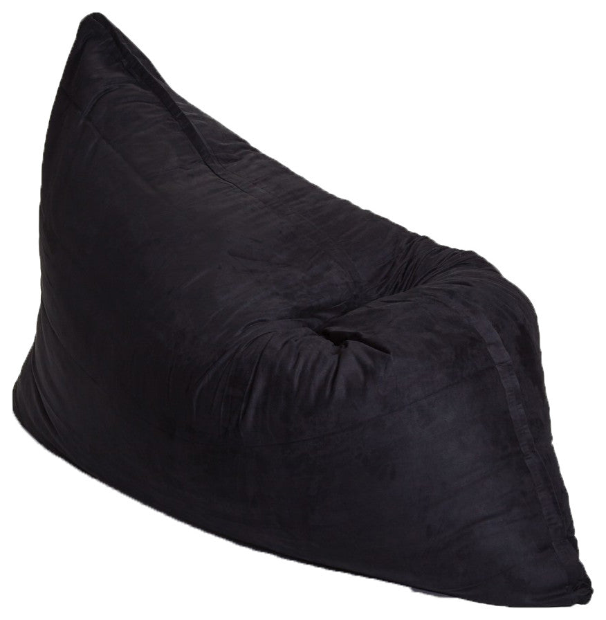 78"x58" Black Faux Fur Sofa Sack Bean Bag Lounger