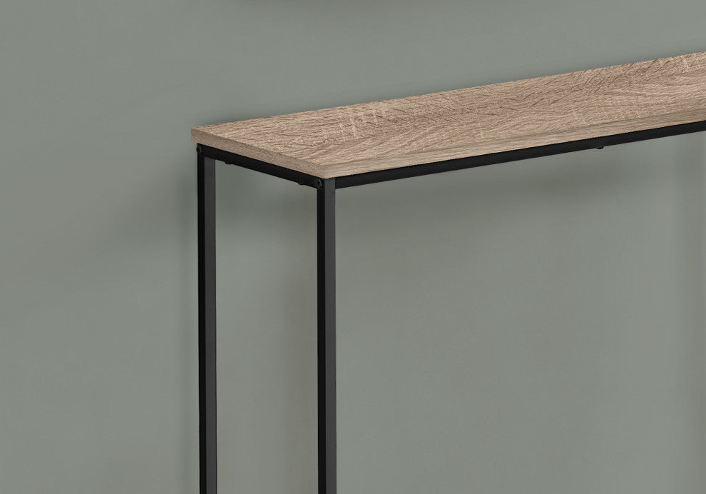 Accent Table, Console, Entryway, Narrow, Sofa, Bedroom, Metal, Dark Taupe