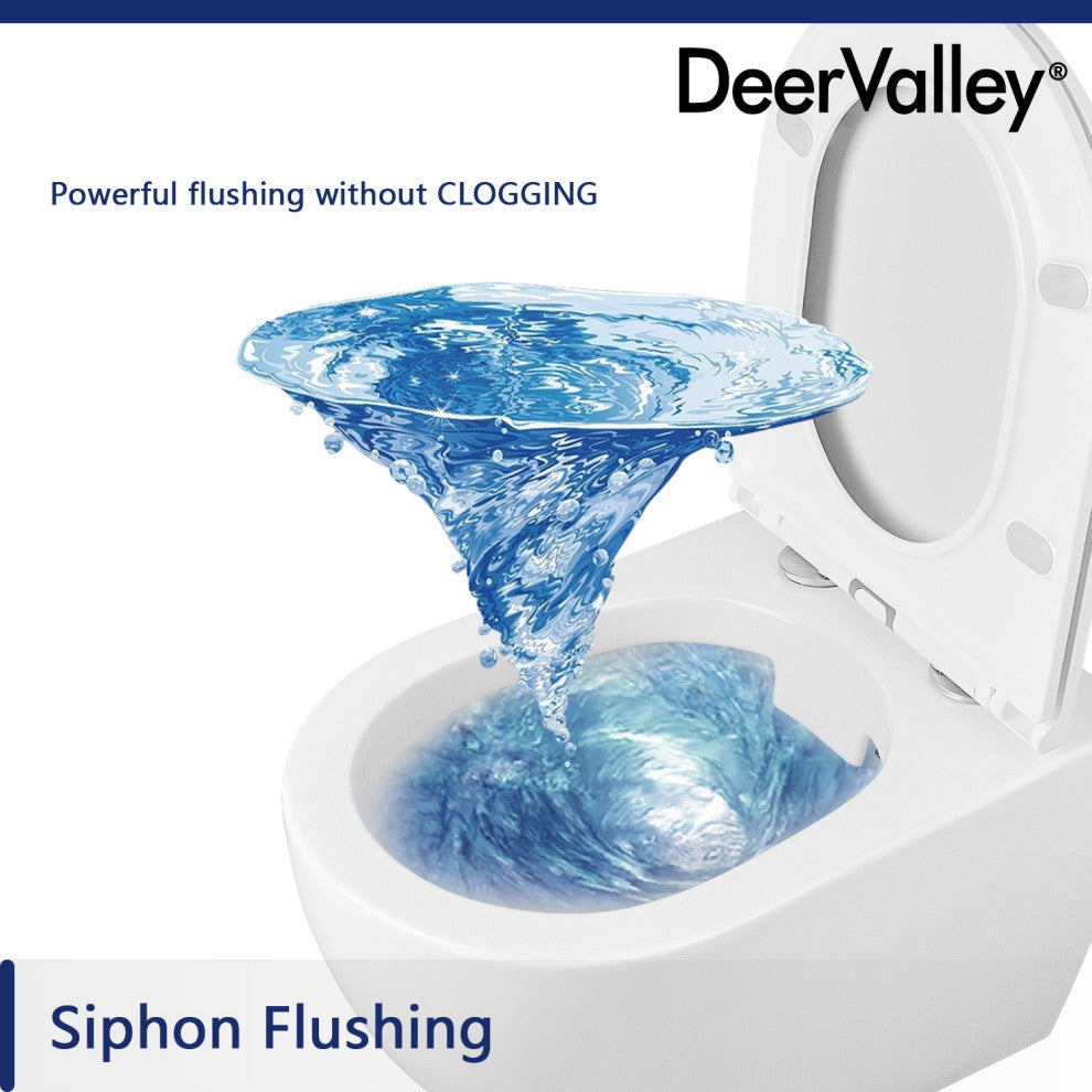 Elongated Wall Mounted Toilet With Concealed In-Wall Toilet Tank