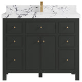Sonoma 42" Single Sink Bath Vanity in Black Top, 2" Viola Night