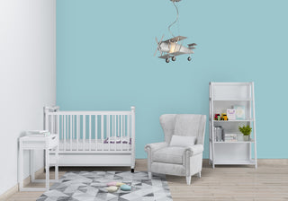 Airplane Light Fixture With Frosted White Glass, Silver