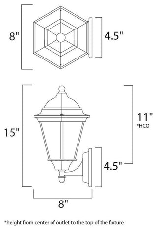 Maxim Westlake Cast 1-Light Outdoor Wall Lantern Black - 1002BK