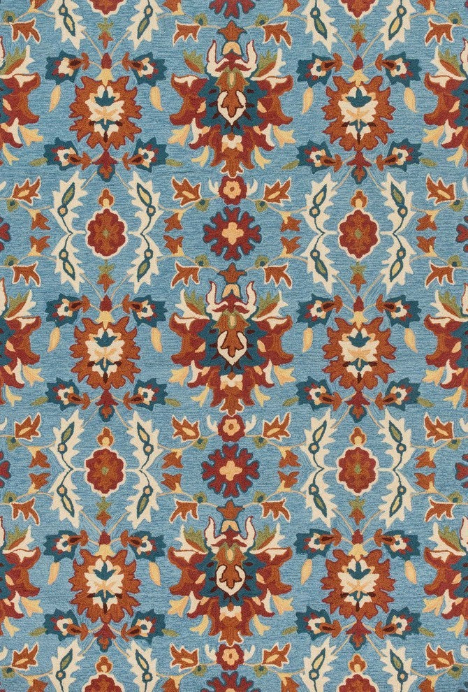 Loloi Francesca Collection Rug, Lt. Blue and Spice, 7'6"x9'6"