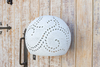 Large White Filigree Lucknow Macrame Pendant Lantern