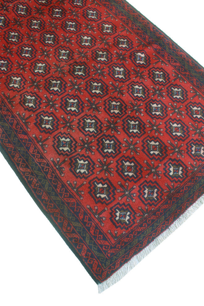 Vintage Distressed Hadier Red/Navy Rug, 3'6x6'0