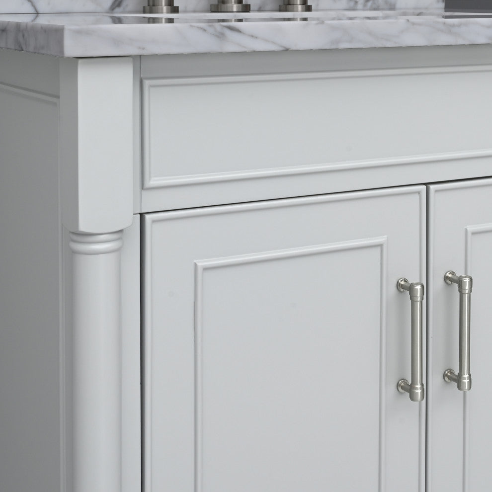 Avanity Bristol 30" Vanity Combo in Light Gray and Carrara White Marble Top