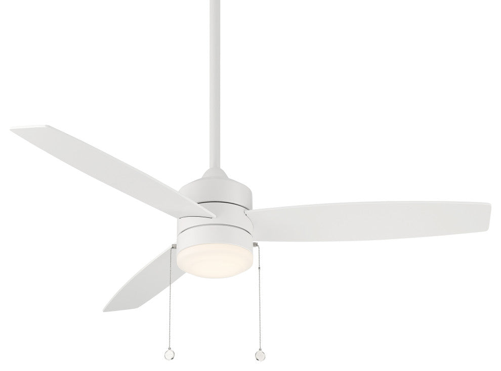 Atlantis Indoor/Outdoor 3-Blade Pull Chain Ceiling Fan 52" Matte White With Kit